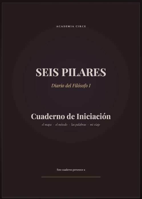 Portada del cuaderno Seis Pilares, Diario del Filósofo